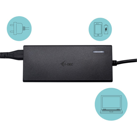 Stacja dokująca I-tec USB-C HDMI DP z zasilaniem 65W + uniwersalna ładowarka 77 W (czarna)