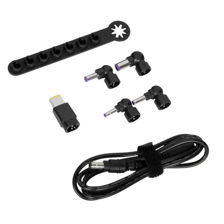 Zestaw akcesoriów Targus 90 W Legacy (kabel prądu stałego do końcówki + 5 końcówek + uchwyt do przechowywania) Adapter (czarny, do stacji dokujących)