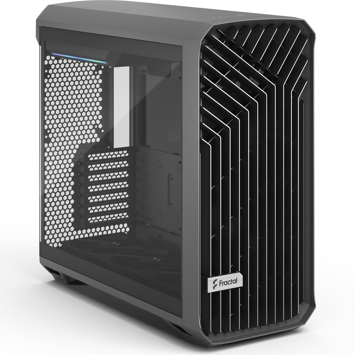 Fractal design torrent grey tg jasna odcień obudowy midi tower (szary | 2x USB-A | 1x USB-C | szkło hartowane)