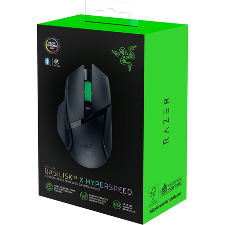 Mysz do gier Razer Basilisk v3 x hyperspeed (czarna, 400 - 18000 dpi, bezprzewodowa hyperspeed, bluetooth)