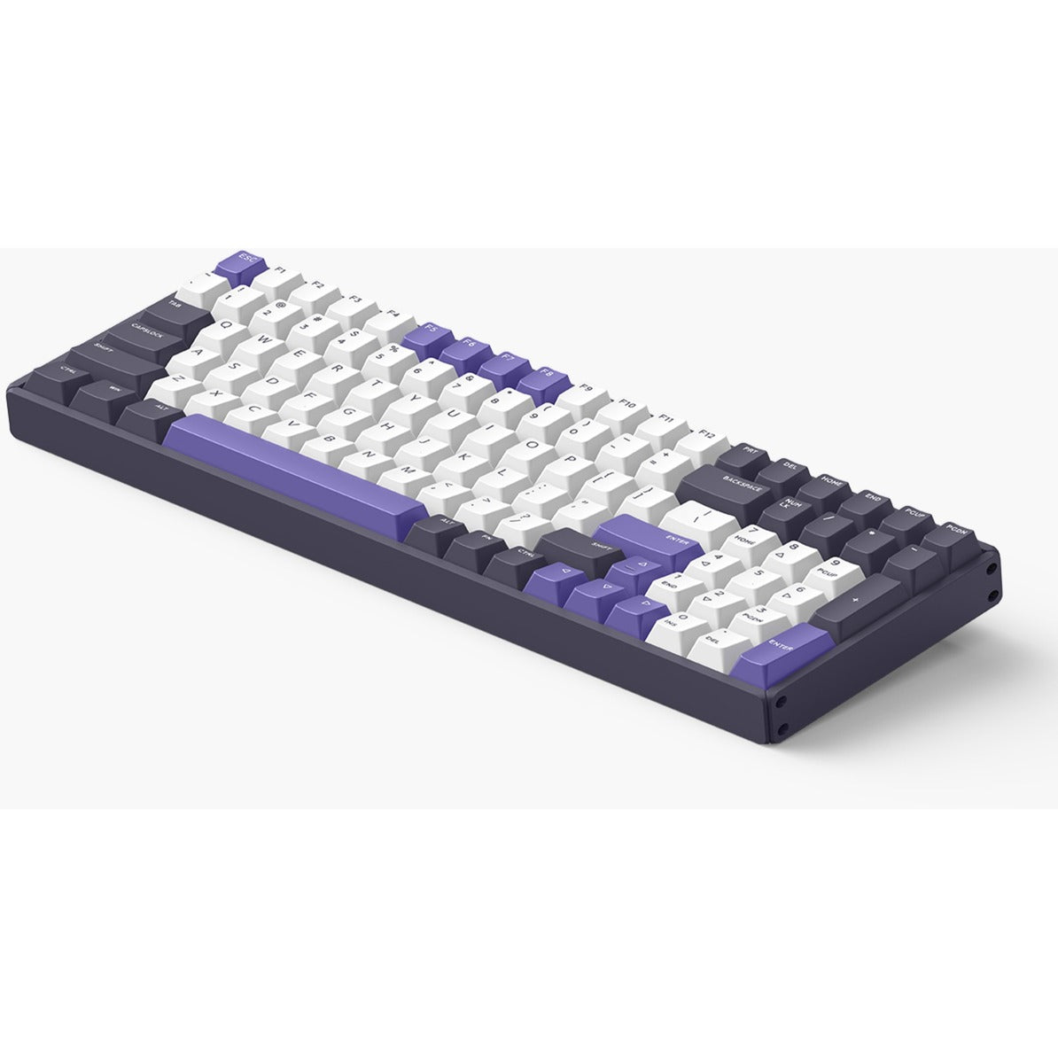 Bezprzewodowa klawiatura mechaniczna Iqunix F97 lavandin (lawendowy, układ amerykański (qwerty), wiśniowy mx cichy czerwony, 96%, diody rgb, możliwość wymiany podczas pracy, pbt, 2,4 GHz | bluetooth 5.1 | usb-c)