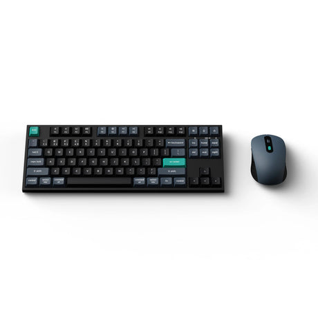Zestaw bezprzewodowy Keychron B33 z klawiaturą i myszą BM25 (czarny, układ amerykański (Qwerty), przełączniki nożycowe, 80% (tkl), abs, USB-C | 2,4 GHz | Bluetooth, 400-2400 dpi)