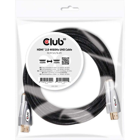 Kabel Club 3D HDMI 2.0 (czarno-srebrny, 5 metrów, 4K 60 Hz)