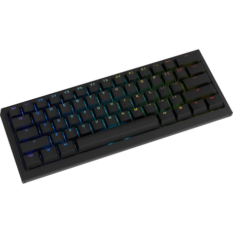 Klawiatura mechaniczna Ducky one x mini bezprzewodowa rgb (czarna, układ amerykański (qwerty), indukcyjna, 60%, z możliwością wymiany podczas pracy, pbt, 2,4 ghz | bluetooth | usb-c)