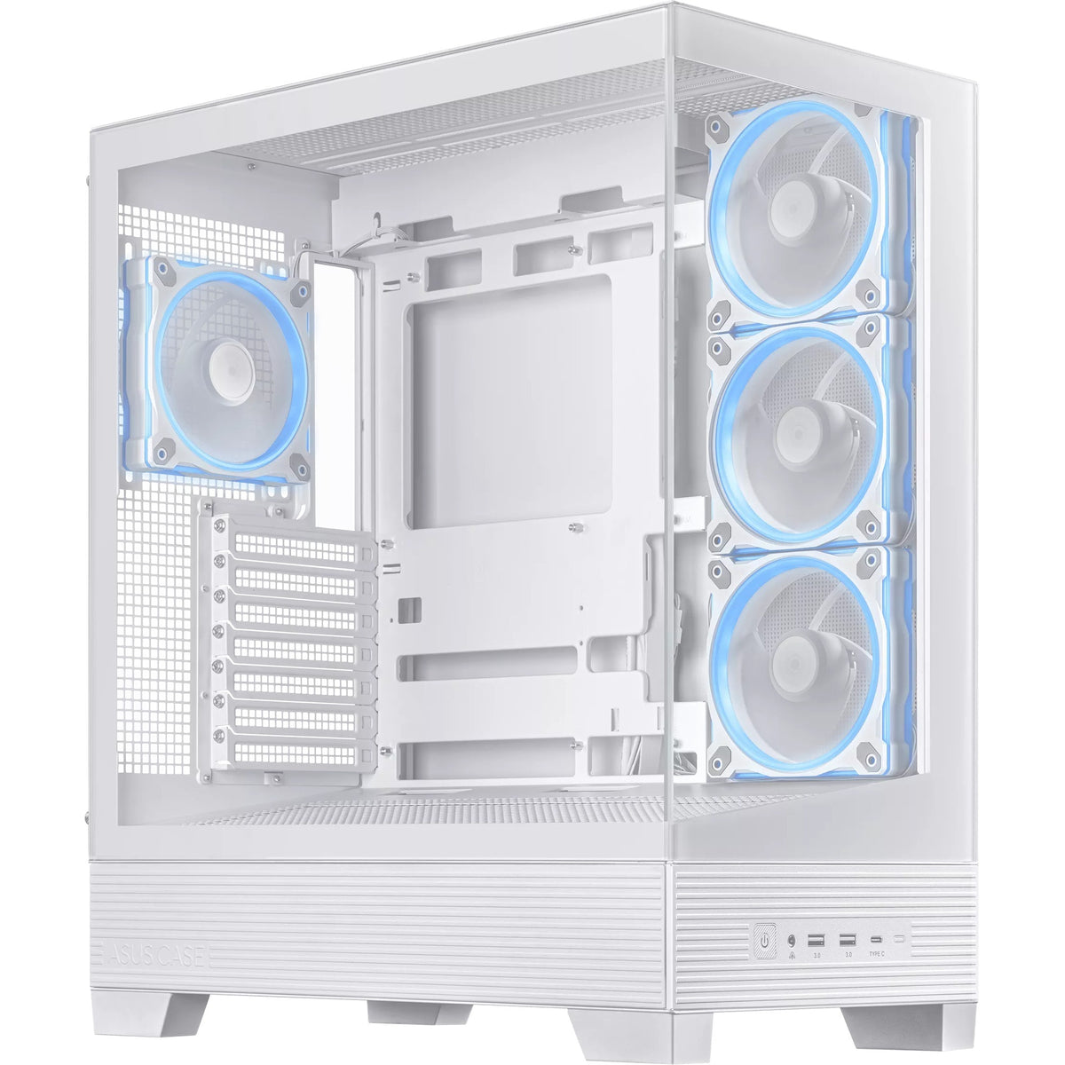Obudowa midi tower Asus a31 plus (biała | 2x USB-A | 2x USB-C | szkło hartowane)