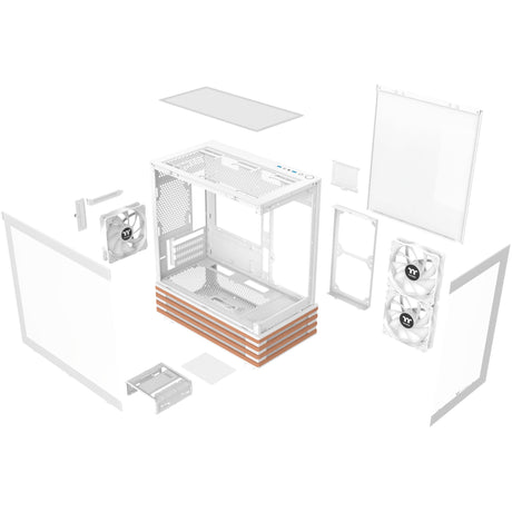 Obudowa mini tower Thermaltake View 170 ws argb (biały kolor drewna | 2x usb-a | rgb | szkło hartowane)