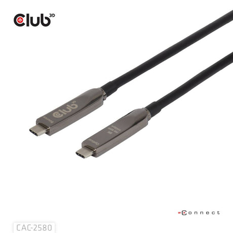 W pełni funkcjonalny kabel Club 3D USB-C, 15 m (czarny, 8k60hz 10gbps 60w)
