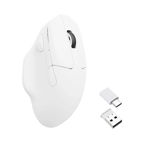 Mysz bezprzewodowa Keychron m7-a3 (biała, 100 - 26 000 dpi, 2,4 GHz | Bluetooth 5.1 | USB-C)