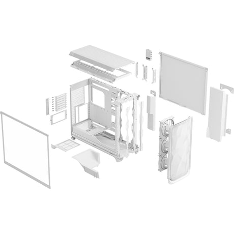 Fractal design meshify 3 xl ambient pro rgb obudowa typu big tower (biały | 2x usb-a | 1x usb-c | rgb | szkło hartowane)