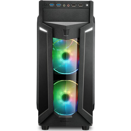 Obudowa midi tower Sharkoon vg6-w rgb (czarna | 4x usb-a | rgb | okno)