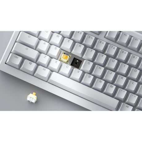 Klawiatura mechaniczna Ducky one x bezprzewodowa rgb (biała, układ amerykański (qwerty), indukcyjna, 100%, z możliwością wymiany podczas pracy, pbt, 2,4 GHz | bluetooth | usb-c)