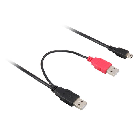 Delock 2x USB-A 2.0 męski > USB mini 5-pinowy kabel rozdzielający (czarny czerwony, 1 metr)