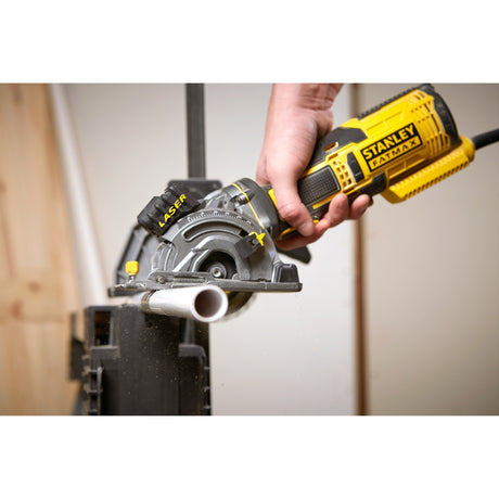 Ręczna piła tarczowa Stanley Fatmax 650w do wielu materiałów (żółto-czarna, z walizką)