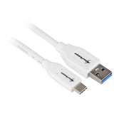 Kabel Sharkoon USB-A 3.2 > USB-C (biały, 1 metr)