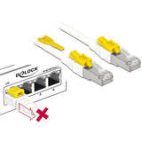 Delock kabel krosowy rj-45 bezpieczny kat.6a (biały, 85331, 1 metr)