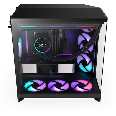 Obudowa midi tower Nzxt h9 flow rgb (czarna (matowa) | 2x usb-a | 1x usb-c | rgb | szkło hartowane)