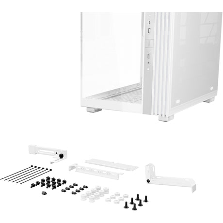 Bądź cicho! podstawa świetlna 600 dx obudowa midi tower (biała | 2x USB-A | 1x USB-C | RGB | szkło hartowane)