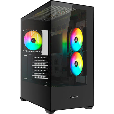 Obudowa midi tower Sharkoon sk6 argb (czarna | 2x usb-a | rgb | szkło hartowane)