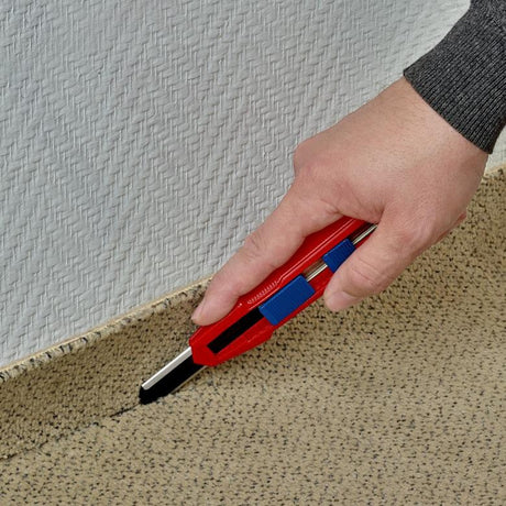 Uniwersalny nóż do cięcia pudełek Knipex Cutix (czerwony niebieski, w zestawie ostrza noża 2)