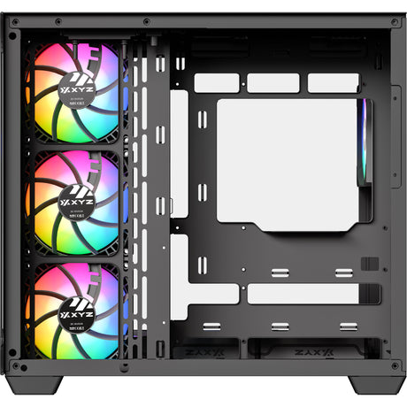 Xyz pc gear tesseract x obudowa midi tower (czarna | 2x USB-A | 1x USB-C | szkło hartowane)