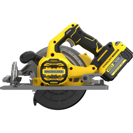 Piła tarczowa Stanley Fatmax v20 18 V Ręczna piła tarczowa 190 mm (czarno-żółta, akumulator i ładowarka w zestawie, z walizką)