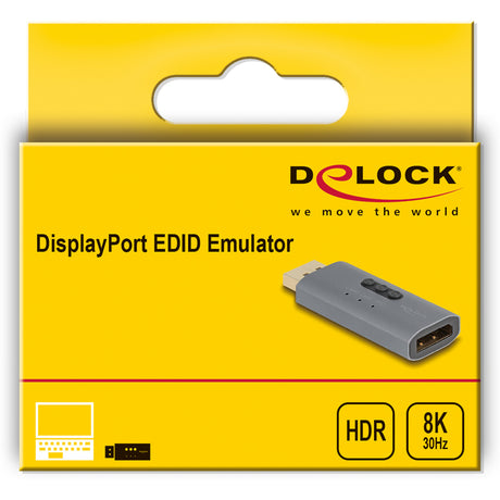 Delock displayport edid emulator 8k adapter (antraciet)