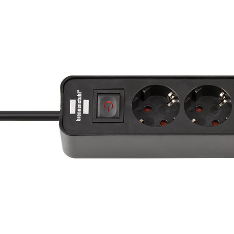 Brennerstuhl ecolor 4-kierunkowa listwa zasilająca z 2 złączami do ładowania USB, listwa zasilająca (czarna, 2x USB-C)