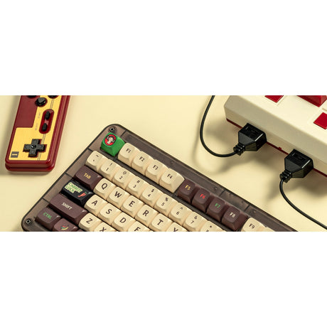 Bezprzewodowa klawiatura mechaniczna Iqunix Zx75 Happy Ape (brązowa, układ US (QWERTY), TTC Holy Panda, 75%, diody RGB, możliwość wymiany podczas pracy, podwójny strzał pbt, 2,4 GHz | Bluetooth 5.1 | USB-C)
