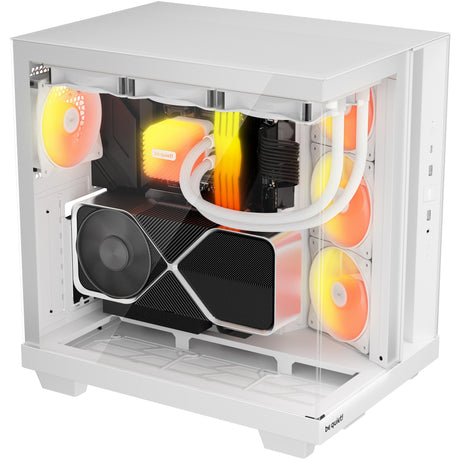Bądź cicho! podstawa świetlna 500 lx obudowa midi tower (biała | 2x USB-A | 1x USB-C | RGB | okienko)