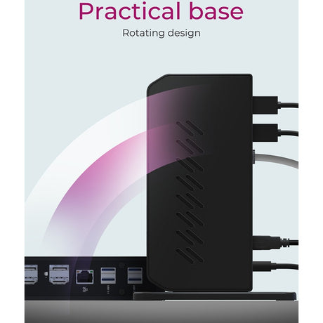 Stacja dokująca Icy box ib-dk2252ac (czarna, USB-A, HDMI, Display Port)