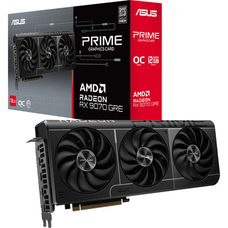 Karta graficzna Asus Prime Radeon RX 9070 Gre (szara, 3x Display Port, 1x HDMI)