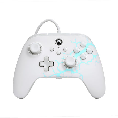Kontroler Powera Advantage z kablem do konsoli Xbox x|s - polar ice (biało-niebieski, xbox series x|s, xbox one, PC)