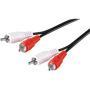 Goobay 2x kabel tulipanowy (czarny, 5 metrów, stereo)