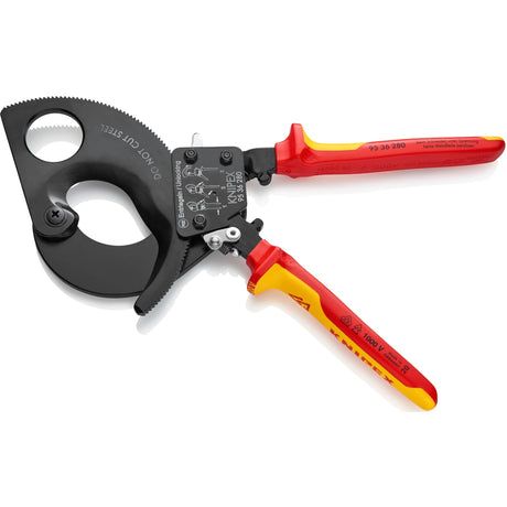 Obcinak do kabli Knipex z mechanizmem zapadkowym 9536280 szczypce do cięcia