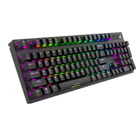 Mechaniczna klawiatura do gier Sharkoon Skiller sgk20 rgb (czarna, układ amerykański (qwerty), huano brązowy, 100%, rgb)
