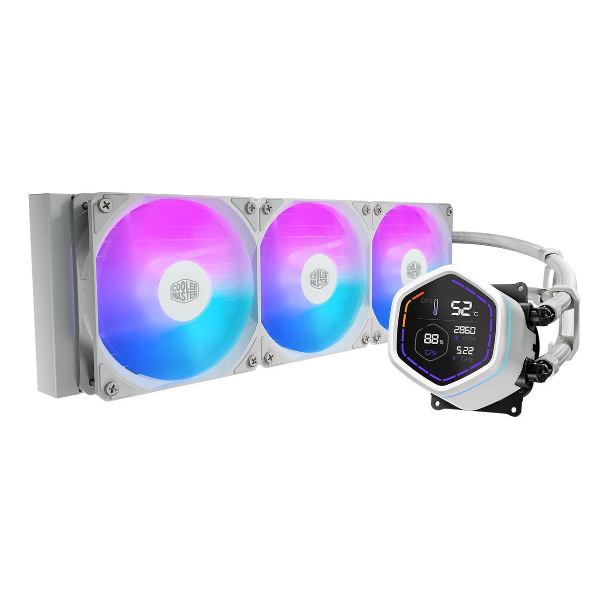 Cooler master masterliquid core nex digital 360 chłodzenie wodą białą (biały, argb)