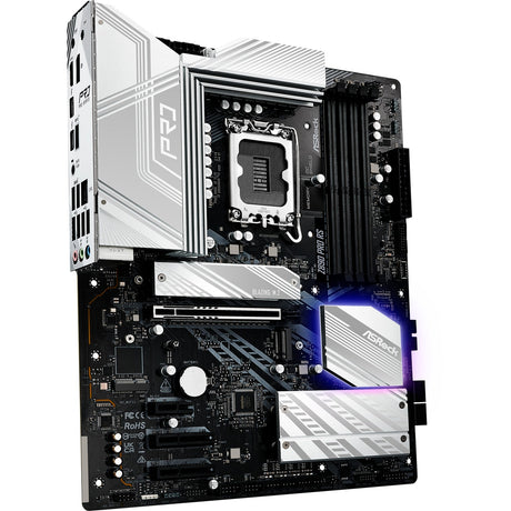 Płyta główna Asrock Z890 Pro RS Socket 1851 (czarno-biała, RAID, 2,5 GB-LAN, dźwięk, ATX)