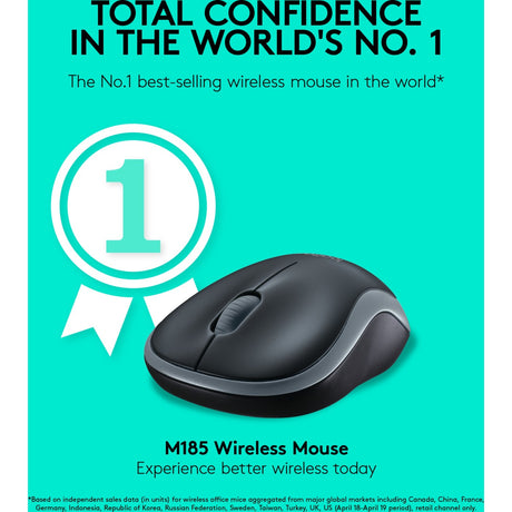 Mysz Logitech M185 szara, czarna
