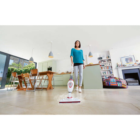 Mop parowy Black+decker bds1616r 1600 W z 2 ściereczkami parowymi (biały czerwony)