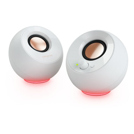 Głośnik do komputera Creative Pebble SE (biały, Bluetooth, USB-C, AUX, RGB)