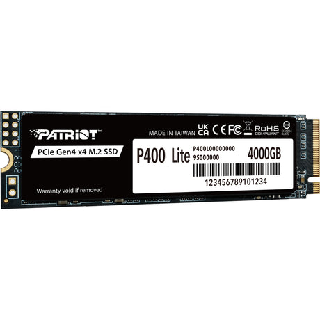 Patriot p400 lite 4 tb ssd (czarno-biały, p400lp4kgm28h, pcie 4.0 x4, nvme 1.4, m.2 2280)
