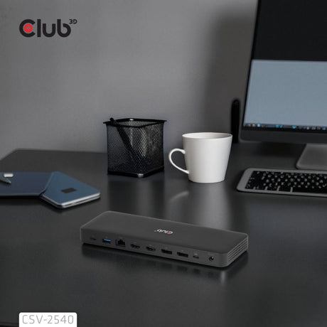 Stacja dokująca z czterema wyświetlaczami Club 3D 14-1 USB-C (czarna)
