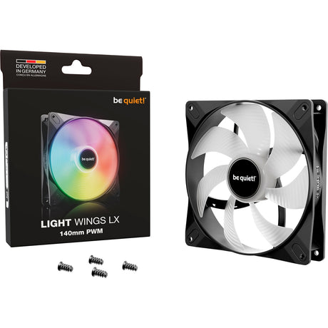 Bądź cicho! Wentylator obudowy Light Wings lx pwm rgb (czarny, 140 x 140 x 25 mm)