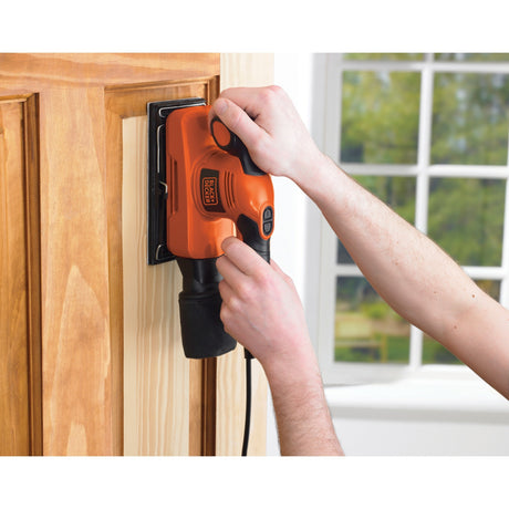 Szlifierka oscylacyjna Black+decker 240w 1 3 arkusze (czarno-pomarańczowa)