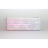 Klawiatura mechaniczna Ducky one 3, klasyczna, czysta biała tkl rgb (biała, układ amerykański (qwerty), wiśnia mx cicha czerwień, 80% (tkl), diody rgb, podwójny strzał pbt, możliwość wymiany podczas pracy, mechanika szarlatanu)