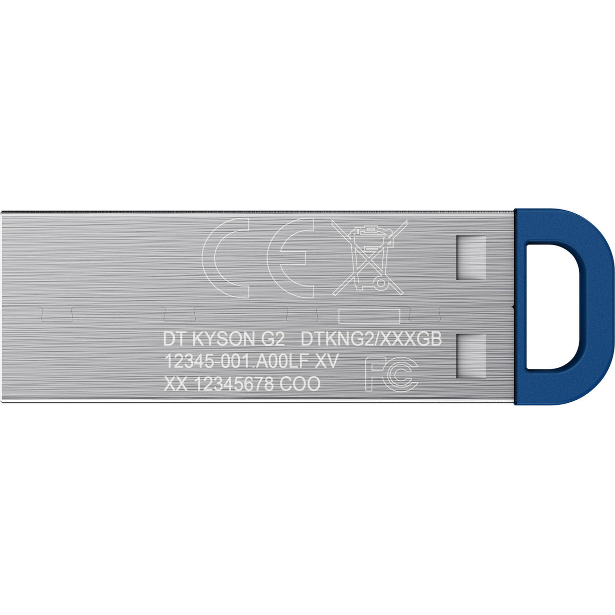 Kingston datatraveler kyson usb flash drive 64 gb usb-stick (zilver blauw, usb-a 3.2 (5 gbit s))
