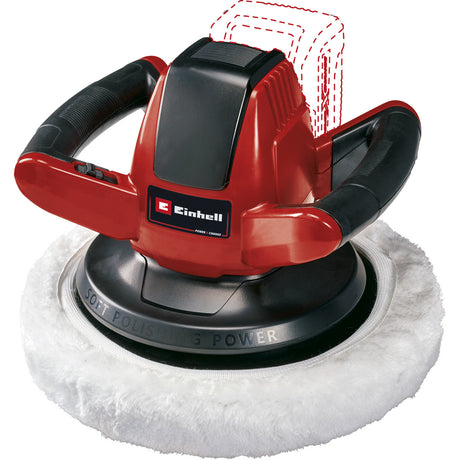 Polerka akumulatorowa Einhell ce-cb 18 254 li solo - power x-change - 18 v li-ion - 2500 t min - ø254 mm - w zestawie. 2x ściereczka do polerowania (1x tekstylna, 1x syntetyczna) - nie zawiera. akumulator i ładowarka