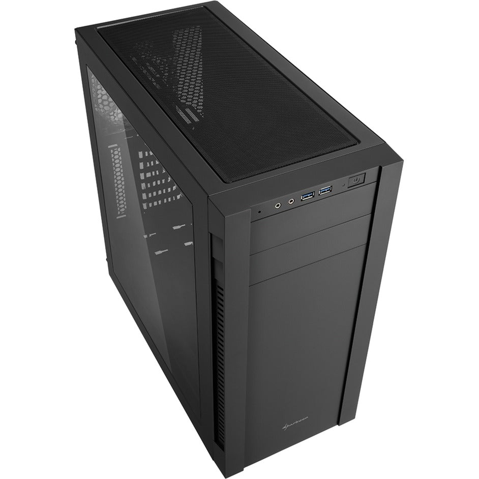 Obudowa midi tower Sharkoon s25-w (czarna | 2x USB-A | okienko)