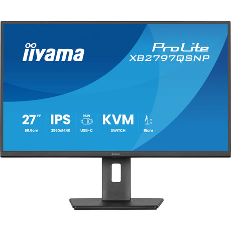 Monitor Iiyama prolite xb2797qsnp-b1 27 (czarny, HDMI, display port, 2x USB-A, 2x USB-C, RJ-45)