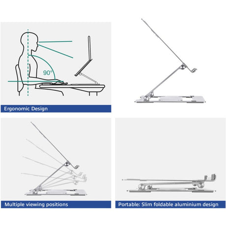 Stojak na laptopa Act Connectivity aluminiowy (aluminiowy, składany, płynna regulacja wysokości)